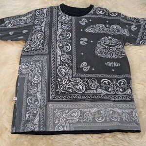 AAPE by A Bathing Ape Reversible Black Bandana T-Shirt Size Small